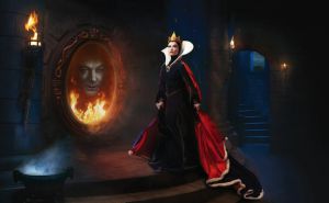 Olivia Wilde and Alec Baldwin as the Evil Queen and Magic Mirror