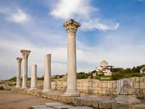 Ruins of ancient Greek colony of Chersonesos Crimea
