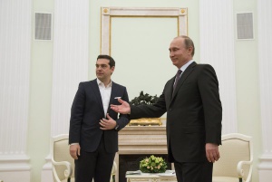 Russian President Vladimir Putin meets with Greek Prime Minister Alexis Tsipras