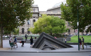 16. Sinking Building Outside State Library, Melbourne, Australia