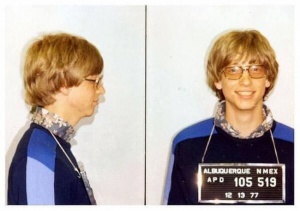 Bill Gates’ mug shot for driving without a license – 1977