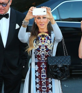 Sarah Jessica Parker takes a selfie at Lincoln Center in NYC