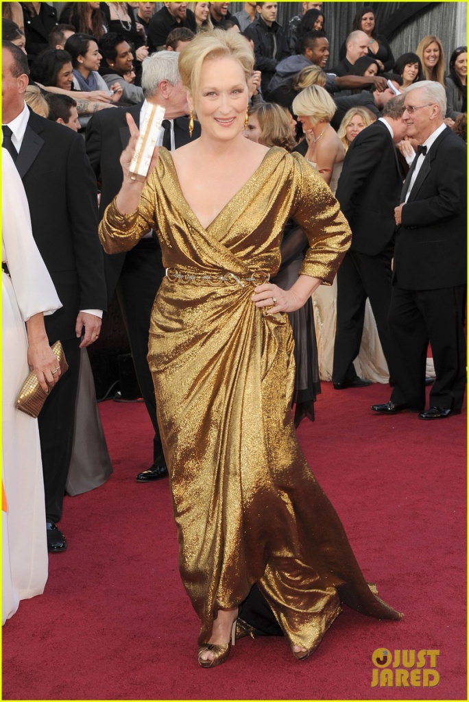 HOLLYWOOD, CA - FEBRUARY 26:  Actress Meryl Streep arrives at the 84th Annual Academy Awards held at the Hollywood & Highland Center on February 26, 2012 in Hollywood, California.  (Photo by Jason Merritt/Getty Images)