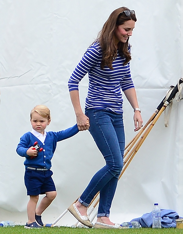 Prince George attends the Festival of Polo at the Beaufort Polo Club, Tetbury, Gloucestershire, UK on the June 14, 2015. Pictured: Prince George, Prince George of Cambridge, Duchess of Cambridge, Catherine, Kate Middleton Ref: SPL1054002  140615   Picture by: James Whatling Splash News and Pictures Los Angeles:	310-821-2666 New York:	212-619-2666 London:	870-934-2666 photodesk@splashnews.com 