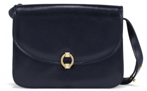 a classic navy blue leather handbag by Launer, London estimate £2,000-3,000