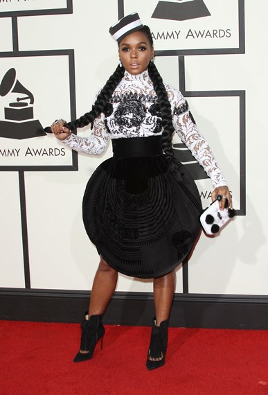 ADM_GRAMMY2016_ - 15 February 2016 - Los Angeles, California - Miguel. 58th Annual GRAMMY Awards held at the Staples Center. Pictured: Janelle Monae Ref: SPL1228869  150216   Picture by: AdMedia / Splash News Splash News and Pictures Los Angeles:	310-821-2666 New York:	212-619-2666 London:	870-934-2666 photodesk@splashnews.com 