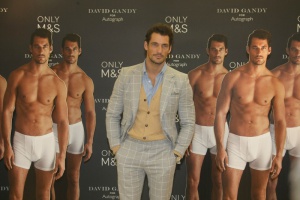 Date : Friday 19.9.14, M & S, Grafton st, Dublin, Ireland. Pictured is model, David Gandy, launching his Autograph range in Dublin @ 12 noon, he's wearing a M & S suit & shoes. L to r: David Gandy in dublin. Pics : Mark Doyle 087-2837342, Dublin, Ireland.