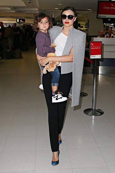 Miranda Kerr and son Flynn leave Sydney