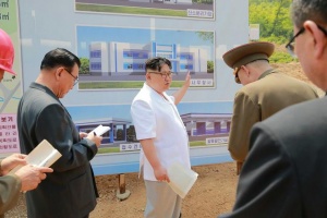 North Korean leader Kim Jong Un (C) gives field guidance to the construction site of a medical oxygen factory in this undated photo released by North Korea's Korean Central News Agency (KCNA) on May 30, 2016. KCNA/ via REUTERS ATTENTION EDITORS - THIS PICTURE WAS PROVIDED BY A THIRD PARTY. REUTERS IS UNABLE TO INDEPENDENTLY VERIFY THE AUTHENTICITY, CONTENT, LOCATION OR DATE OF THIS IMAGE. FOR EDITORIAL USE ONLY. NOT FOR SALE FOR MARKETING OR ADVERTISING CAMPAIGNS. NO THIRD PARTY SALES. NOT FOR USE BY REUTERS THIRD PARTY DISTRIBUTORS. SOUTH KOREA OUT. NO COMMERCIAL OR EDITORIAL SALES IN SOUTH KOREA. THIS PICTURE IS DISTRIBUTED EXACTLY AS RECEIVED BY REUTERS, AS A SERVICE TO CLIENTS.
