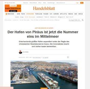 Το άρθρο του Gerd Höhler για τον Πειραιά στην Handelsblatt